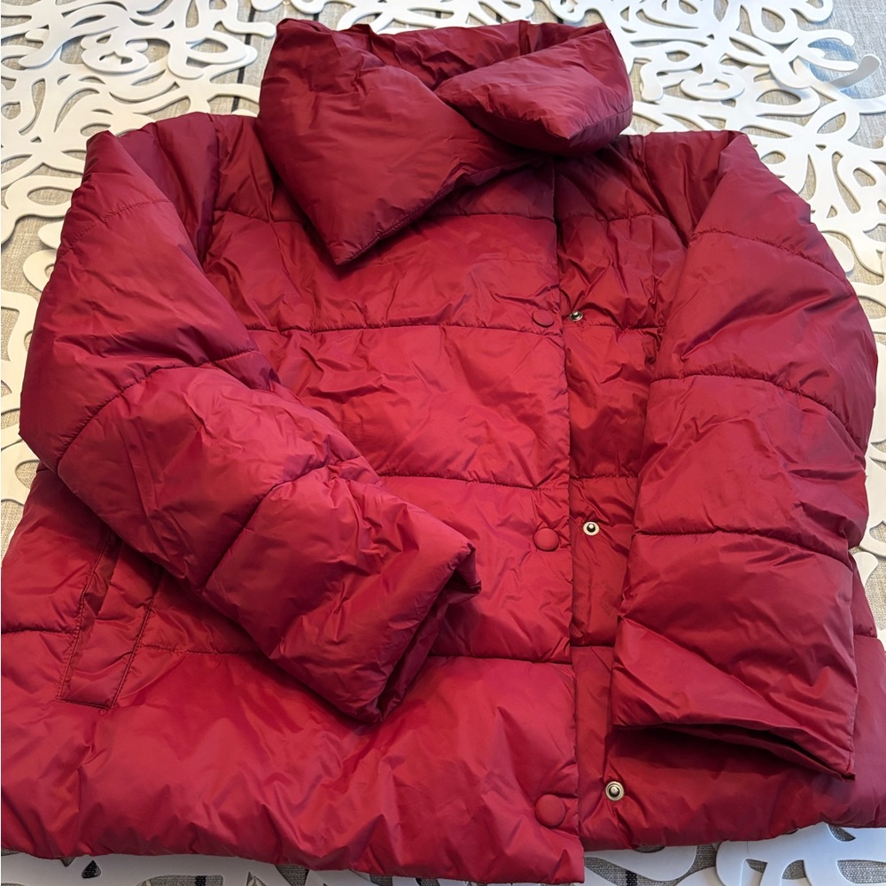 Banana Republic Cherry Red Puffer Jacket